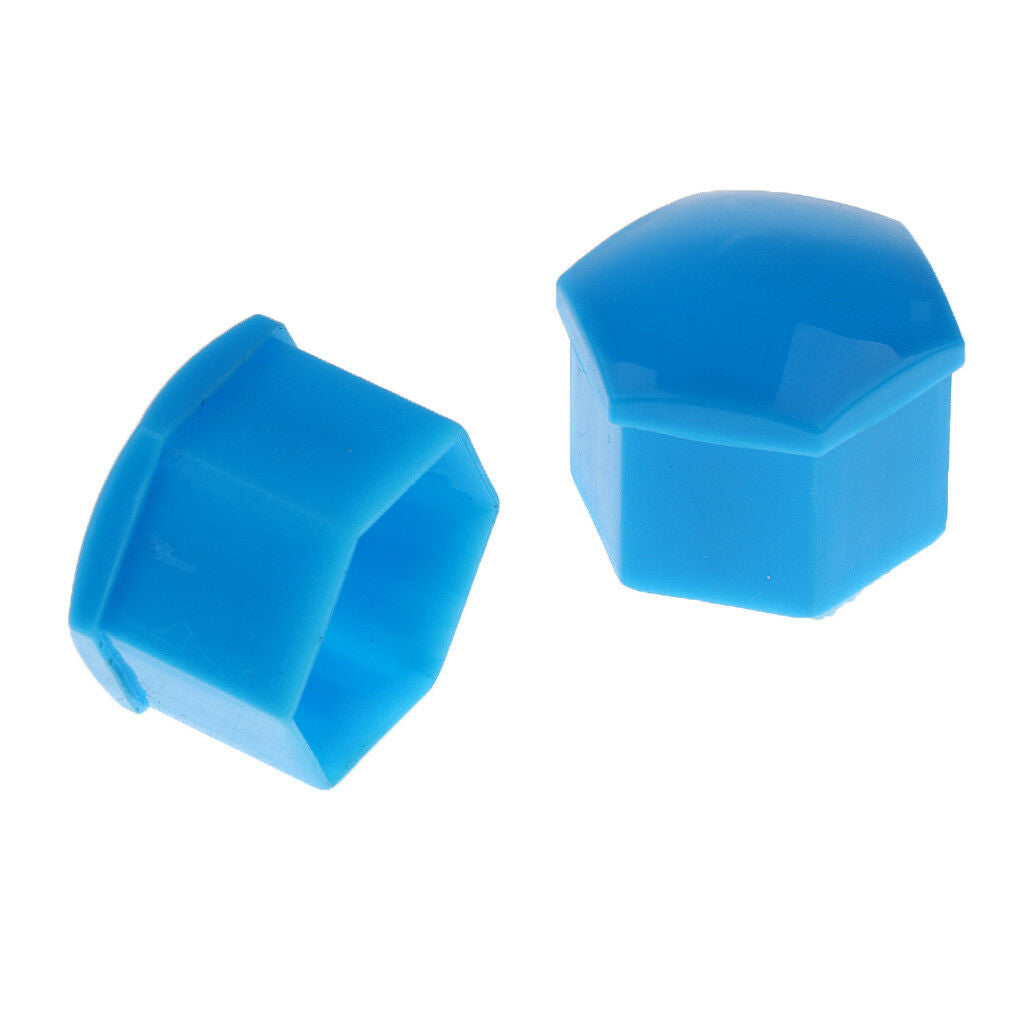20x Car Vehicle Wheel Tyre Hub Screw Bolt Nut 19mm Dia Cap Covers Blue