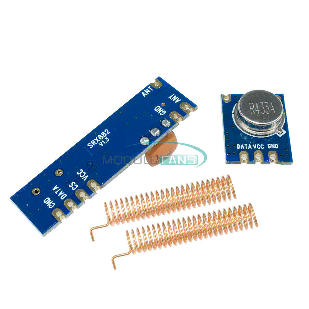 STX882 ASK 433MHz Transmitter & Receiver Module /w Nickel-plated Antenna