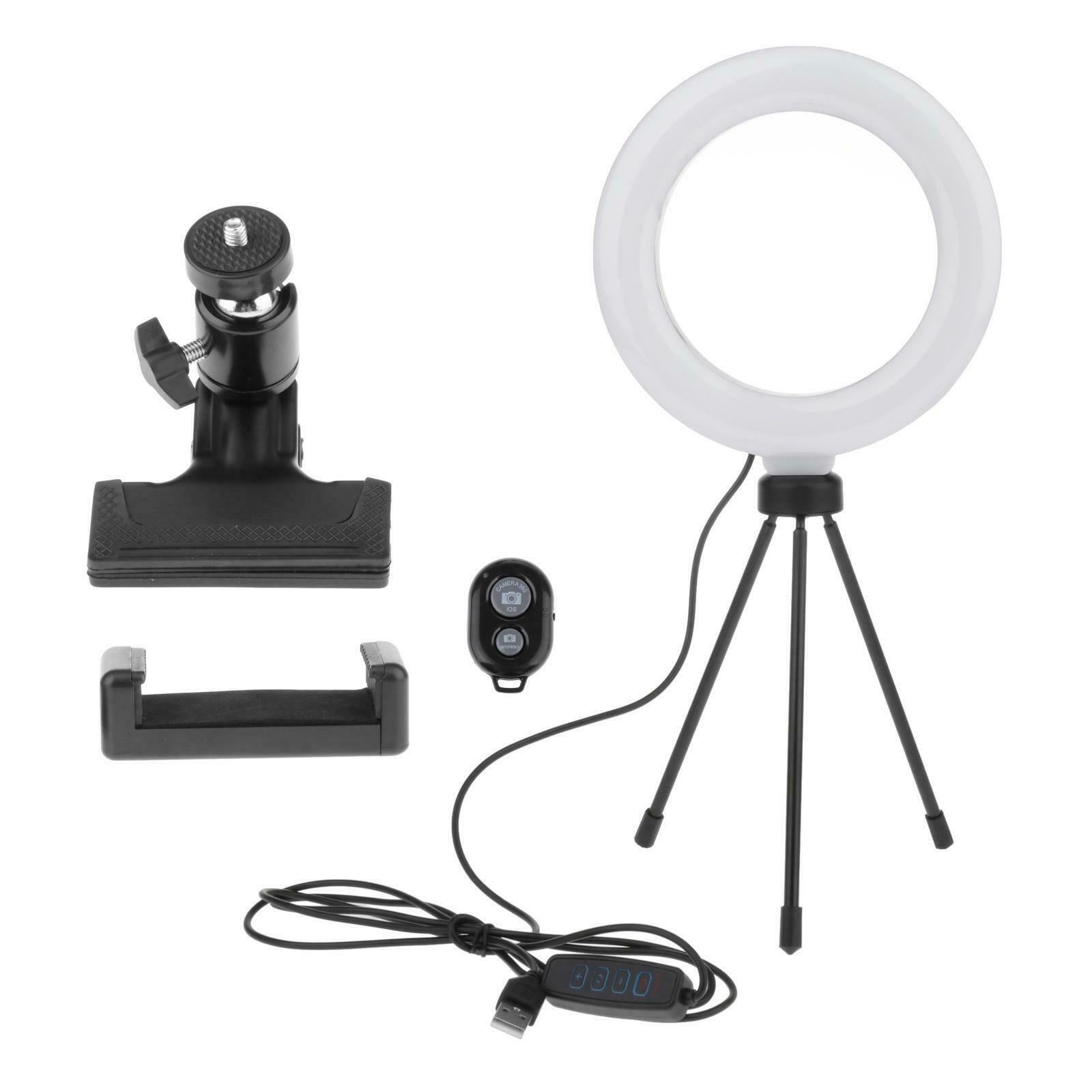 6" Selfie Ring Light Mini Led Ringlight Lighting with Clamp for Live Stream