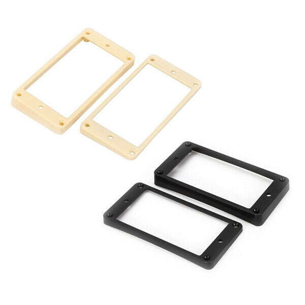 Black Curved Neck Bridge Pickup Frame Mounting Rings Switch Covers For LP Guitar