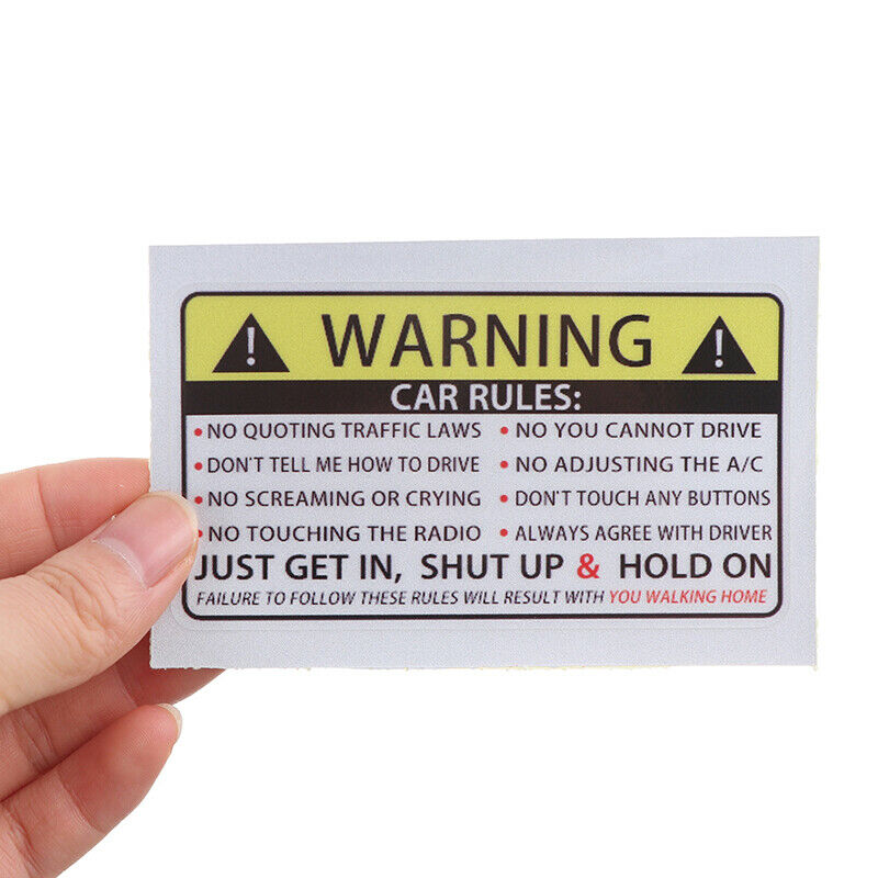 2Pcs/bag Car Safety Warning Rules Stickers Alarm Car Truck Body Dec Kt