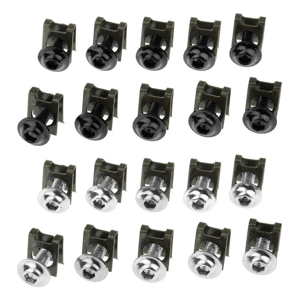 20x M6 6mm Fairing Bolts Spire Speed Fastener Screw Nuts 2 Colors