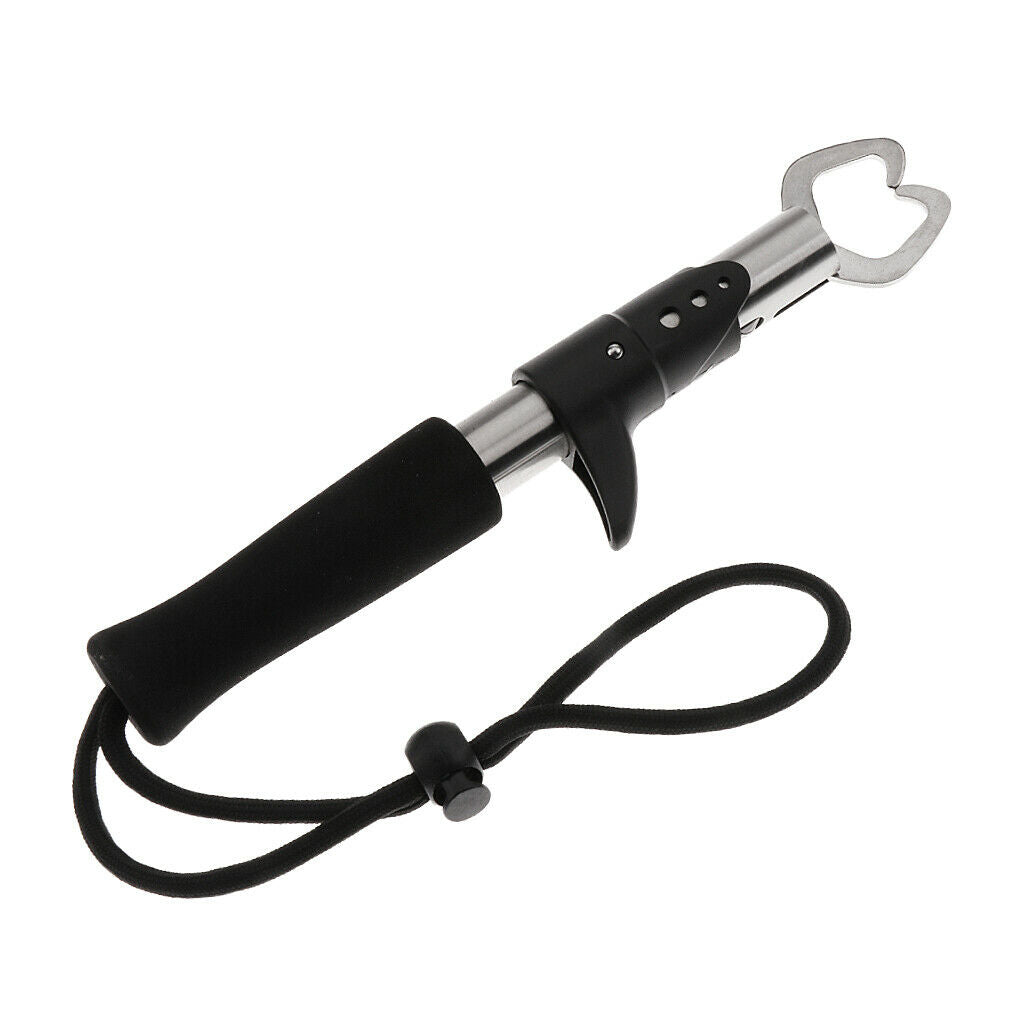 Portable Fish Lip Grabber Gripper Grip Tool Fish Holder with Lanyard Black