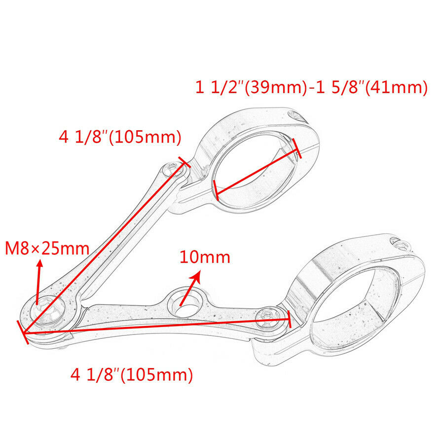 One Pair Of Black Aluminum Alloy Motorcycle Headlight Brackets For 39-41mm forks