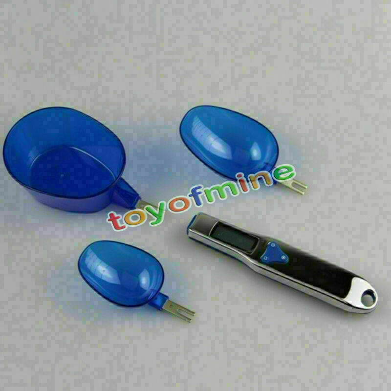 Kitchen Digital Mini Portable Electronic Spoon Scale Weights + 3 ladles 500/0.1g