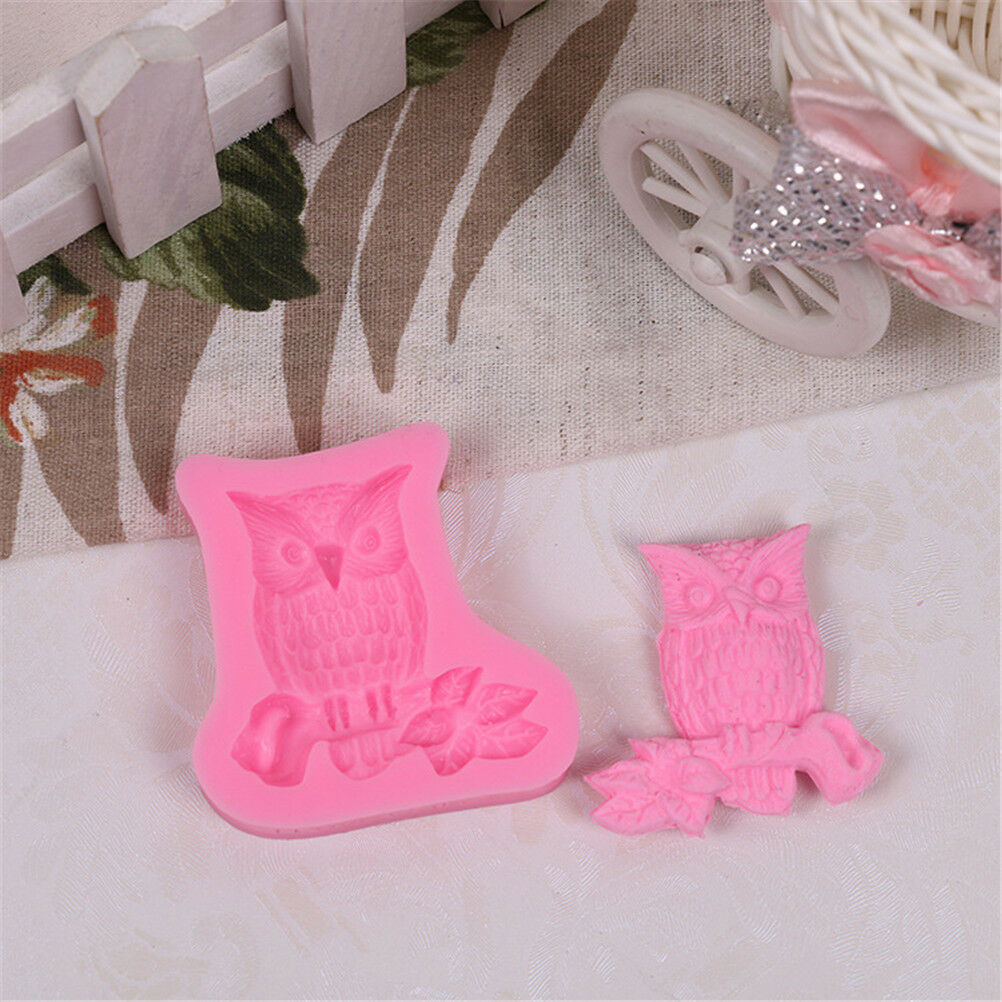 New Arrival Owl shape fondant mold cake decoration tools soap candle moul.l8
