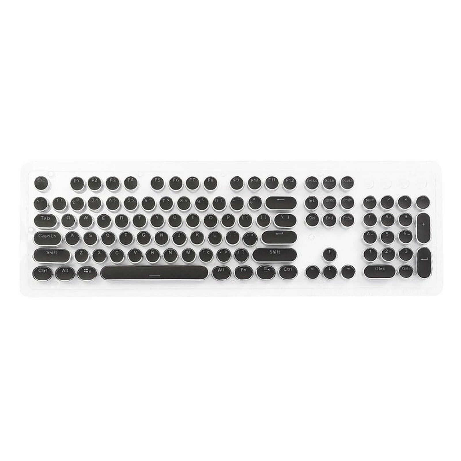 108Key Round Keycaps Double Shot PBT Gaming Keyboard Retro for Mechanical Gaming