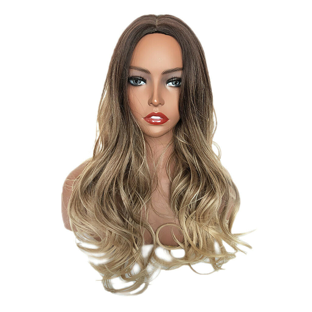 Ombre Middle Part 22" Long Wavy Synthetic Fiber Wigs for Women 5 Styles 02