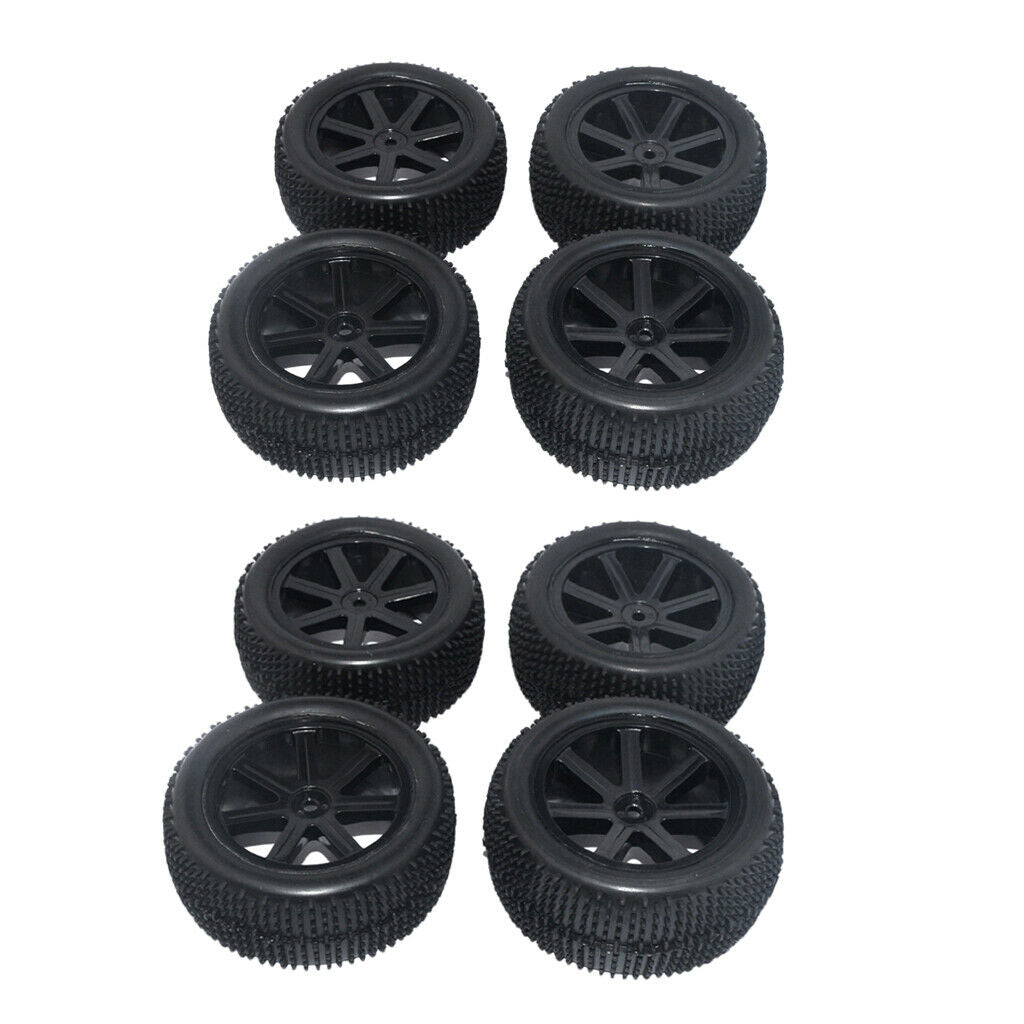 8x Rubber 1/10 Off-road Buggy Car Wheel Rims & Tyres for HPI Car 85mm OD