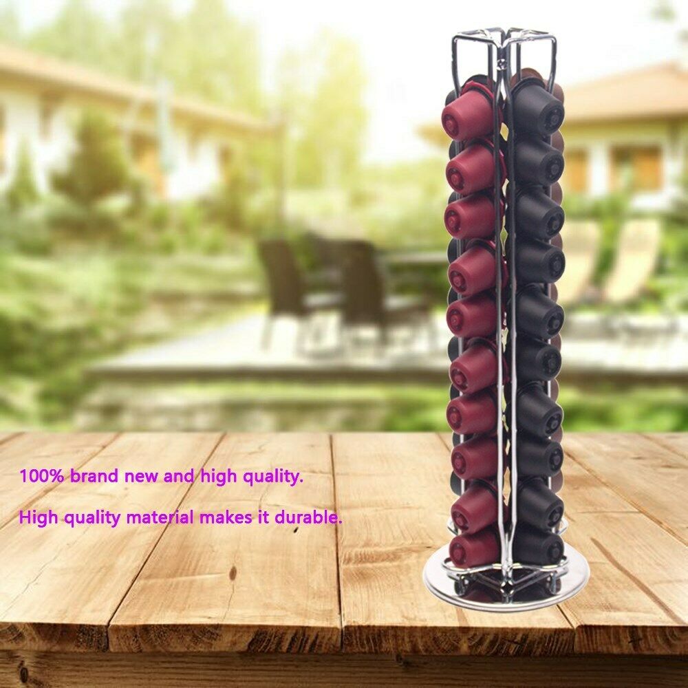 40 Pod Capsule Storage Rotating Coffee Capsule Holder fit for Nespresso CA
