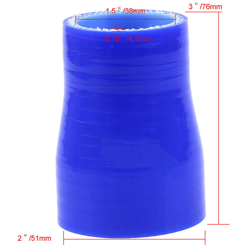 38-51mm Universal Blue Auto Car Variable Diameter Silicone Hose Intake Pipe