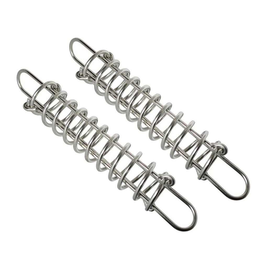 2x Yacht Stainless Steel Shock Absorbing Dock Line Mooring Springs 4.45