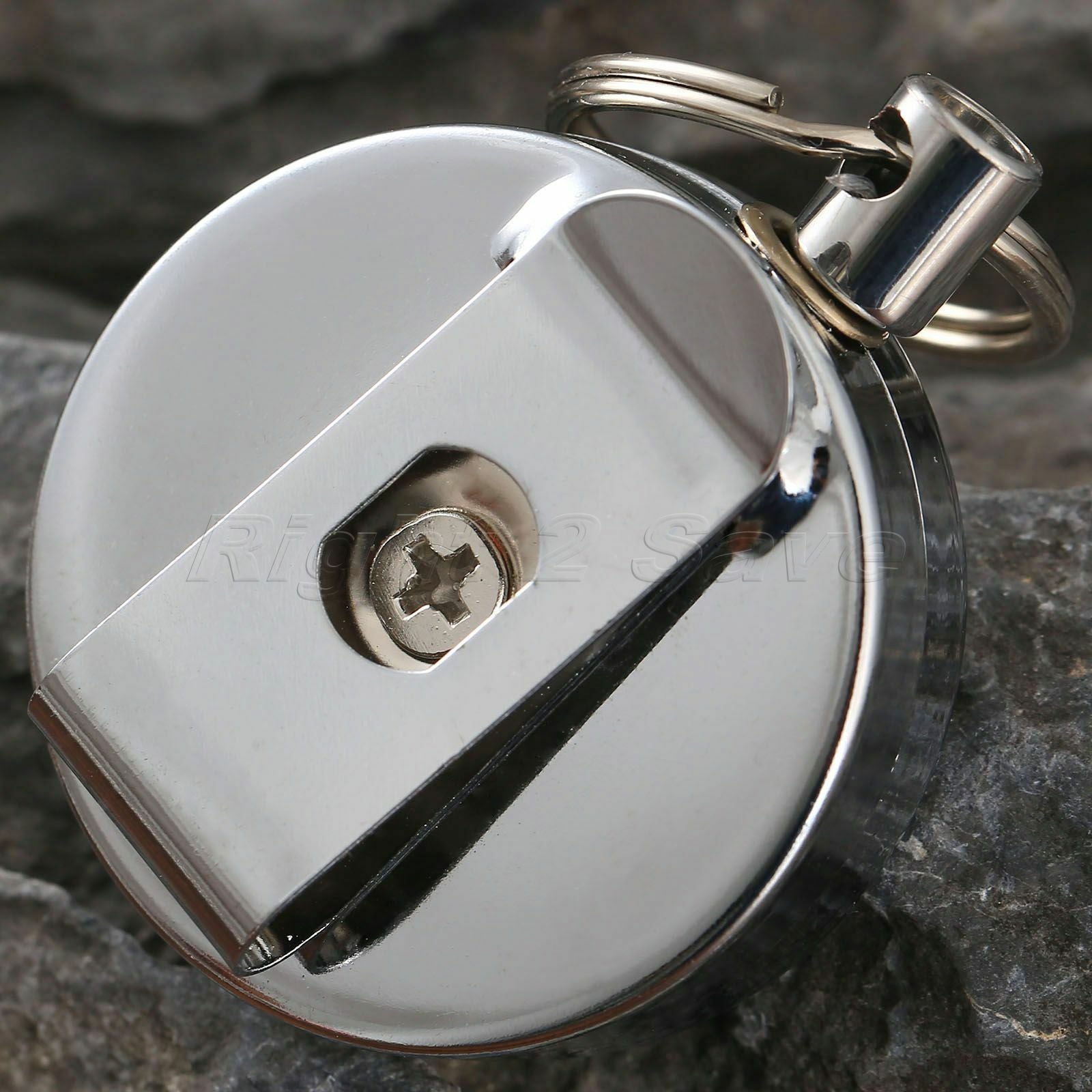 Stainless Steel Retractable Reel Badge Nurse ID Holder Belf Clip Keychain EDC