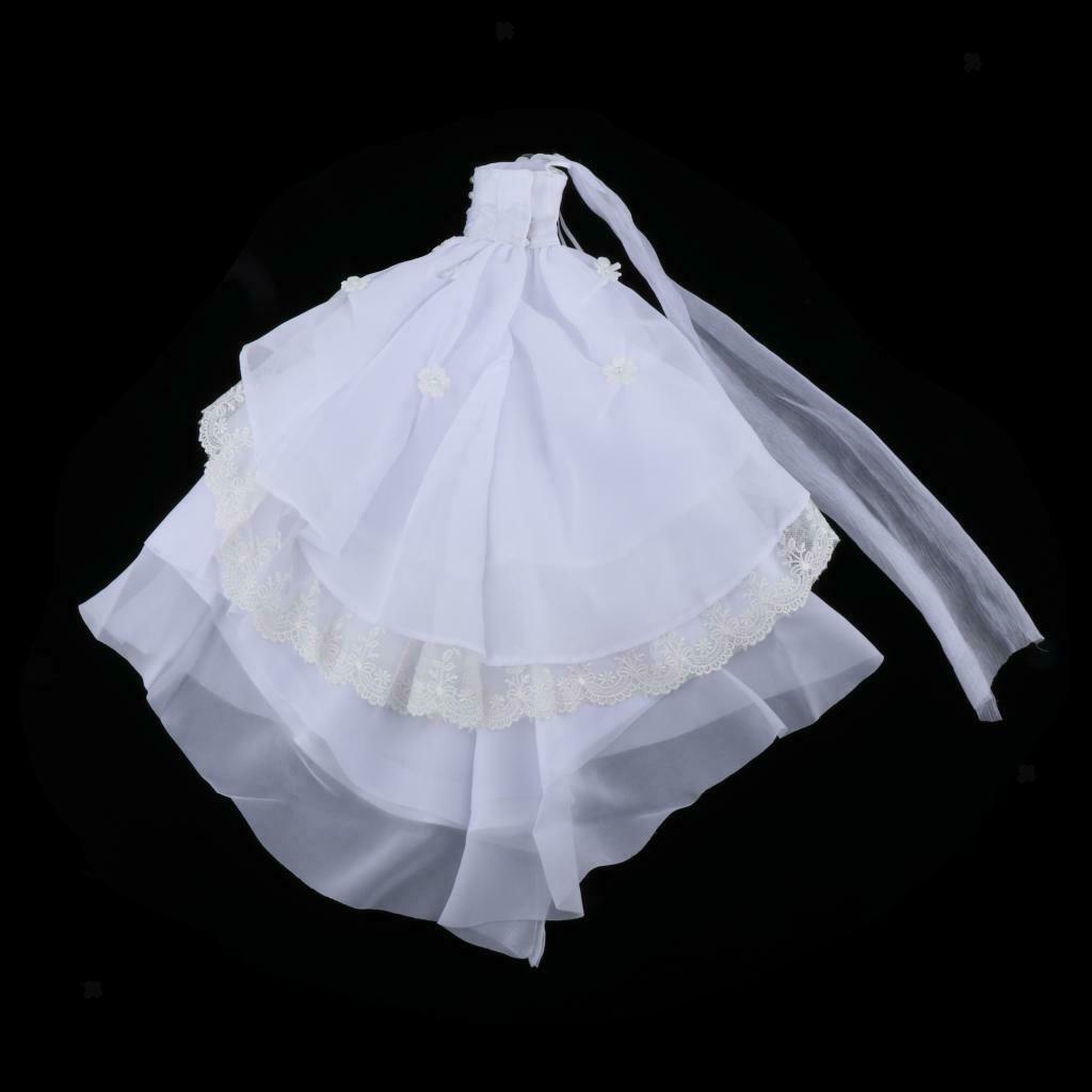 1/6 Wedding Dress Straps  Embroidery White Wedding Dress for 30 Cm