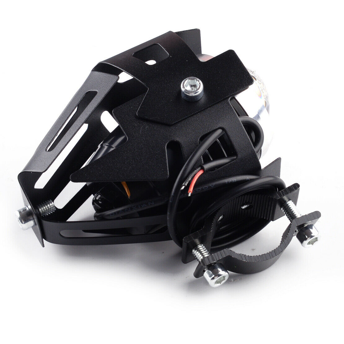 Pair Motorcycle Angel Eyes Front Spot Lights LED Headlight Fog Lamp & Switch