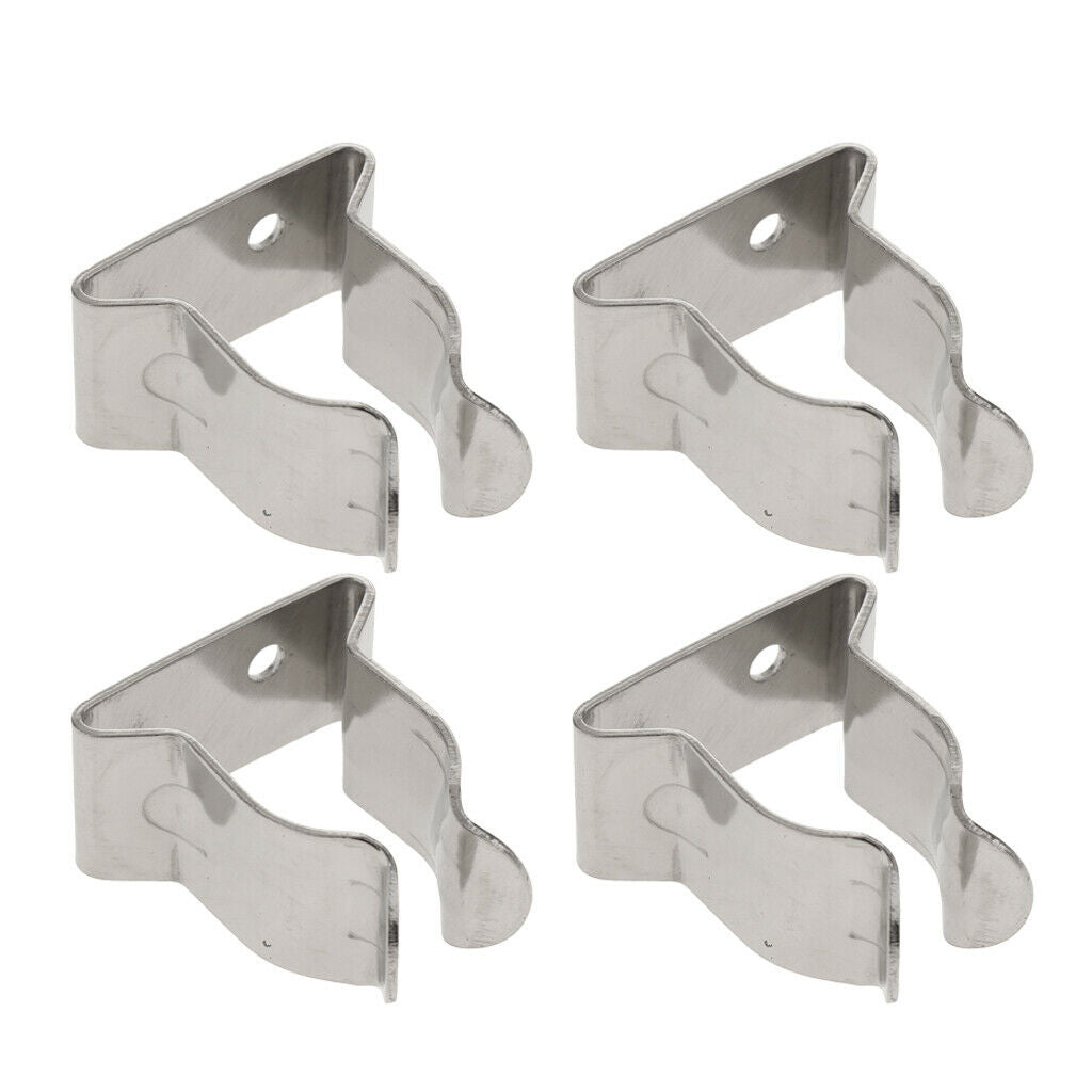 304 Stainless Steel Marine Sailing Hook Holders Clips -5/8inch to 1inch Tube 4pc