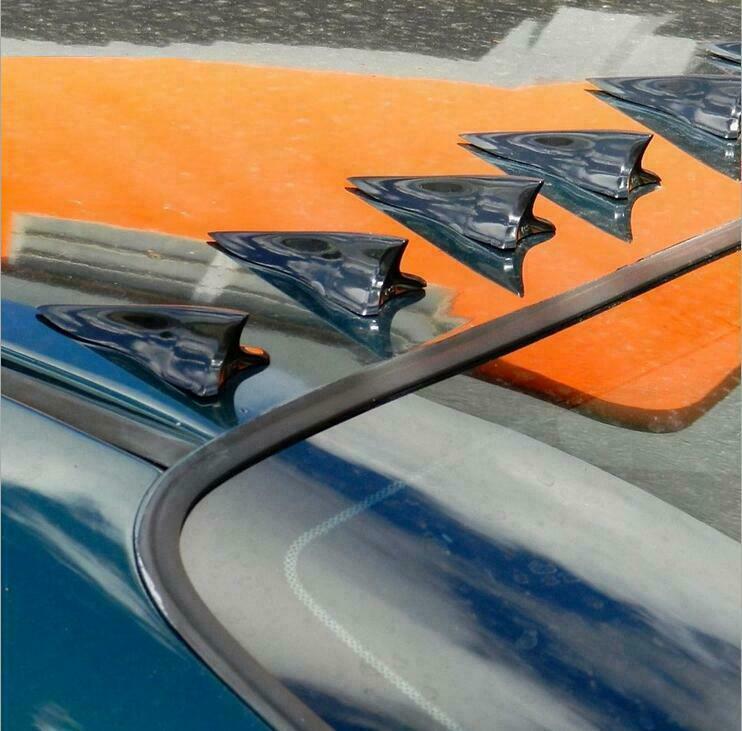 Universal Car Shark Fin Wing Roof Spoiler Kit Vortex Generat Jet Style 10 Pcs PP