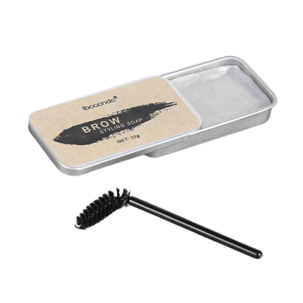 2 Pieces Eyebrow Soap Wax 4D Clear Brow Styling Gel with Brows Groomer Brush