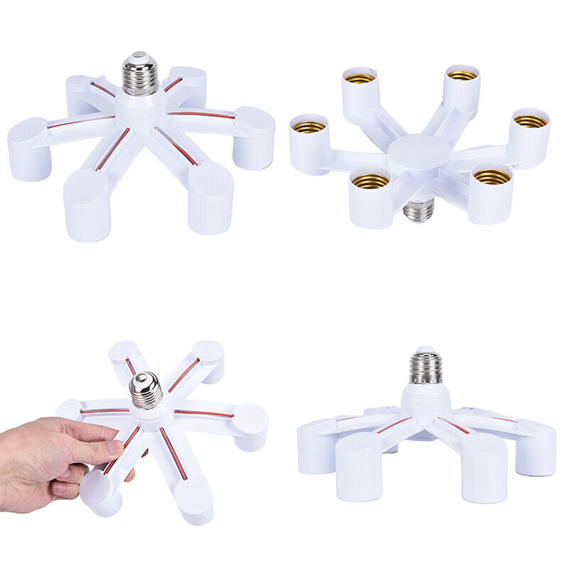 1 To 6 Lamp Holder E27 Socket Base LED Lamp Base Bulb Splitter Holder Conve_ADD