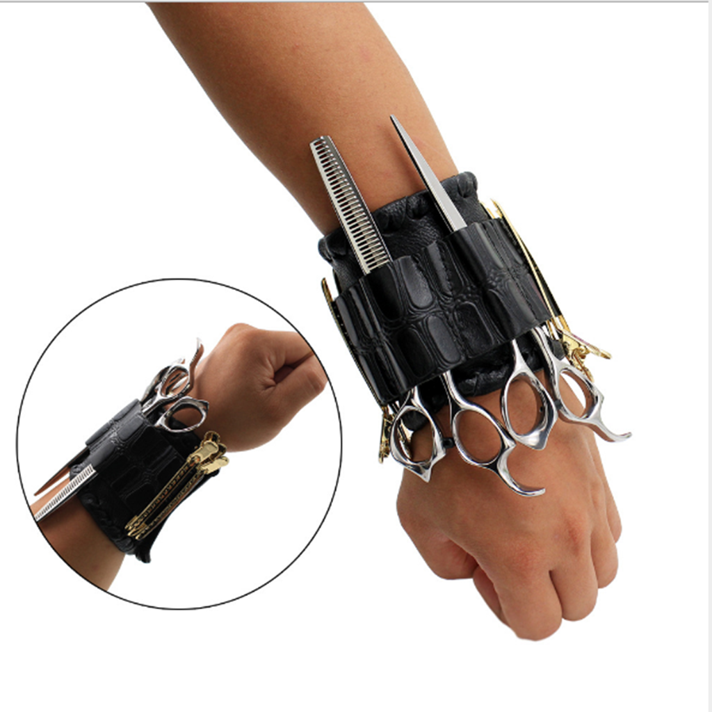Barber Stylist Scissors/Shears Wristlet Bag Combs Clips Tools Holder Pouch