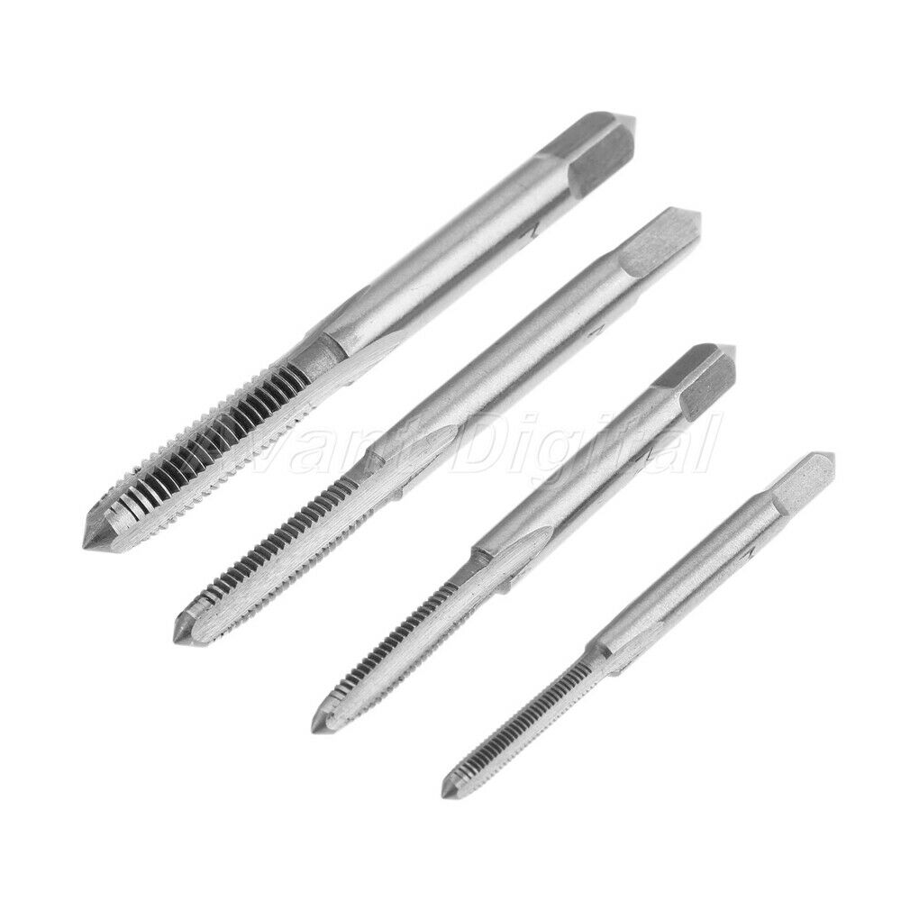 5Pcs Screw Thread Taps Drills Bits Kit Set with Wrench Woodworking Hand Tool