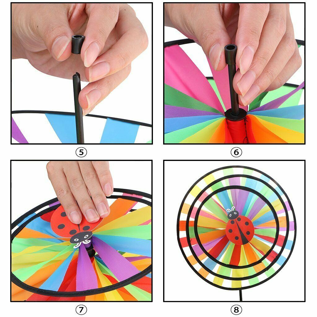 4pcs DIY Windmill Pinwheel Wind Chimes Hot Air Balloon Outdoor Toys