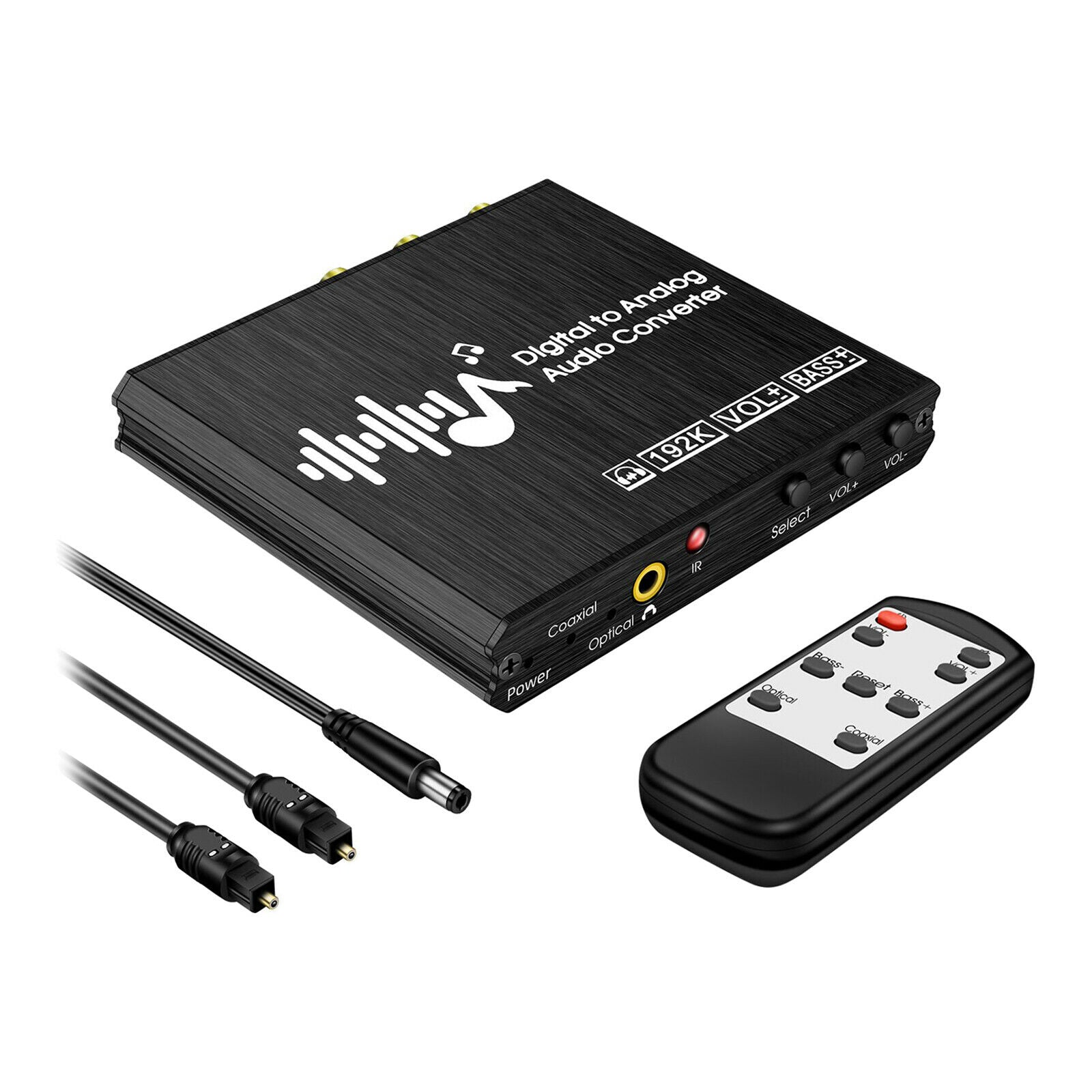 Digital Analog Audio Converter DAC USB 192KHz w/ Remote Control for DVD TV