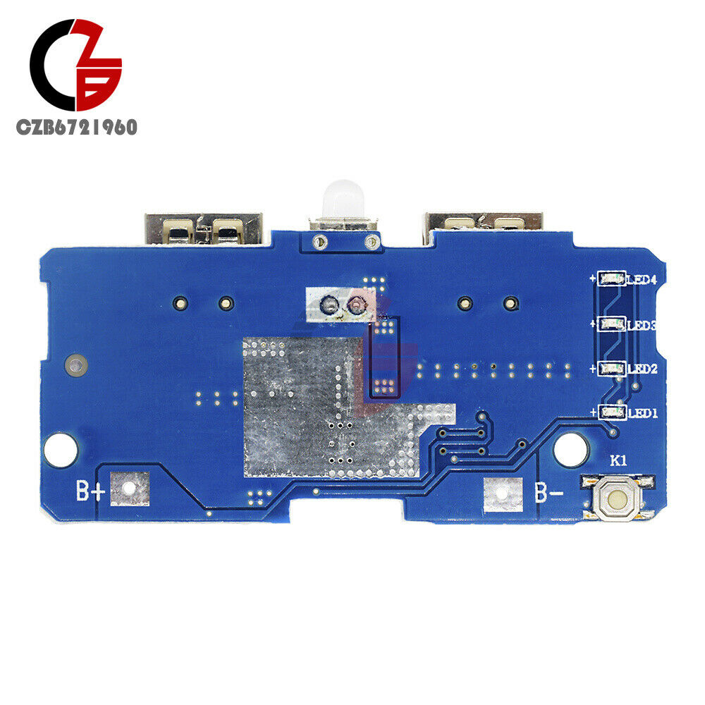 5V 2A Dual USB Power Bank Mobile Charger Board Step-Up Module Indicator Light