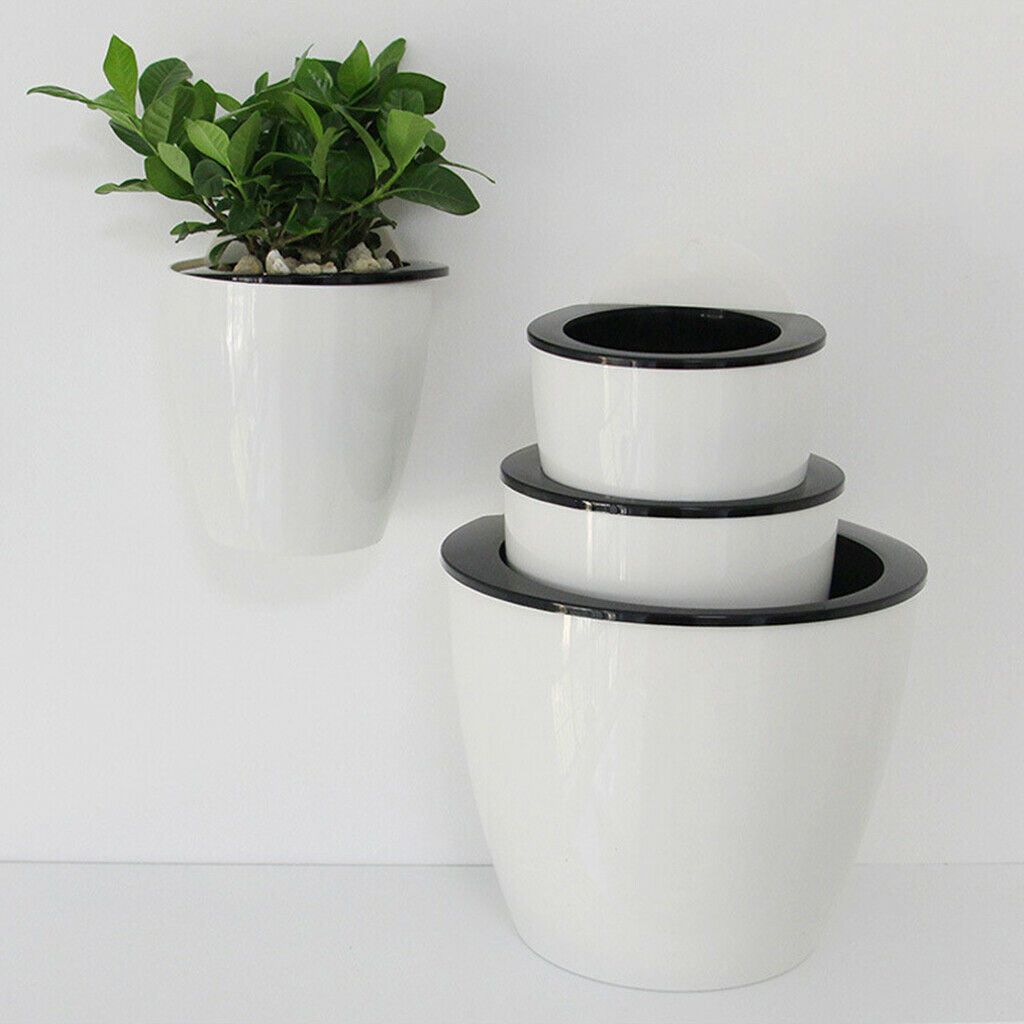 3x Self-watering Wall Floating Flower Pot Flowerpot for House Garden M