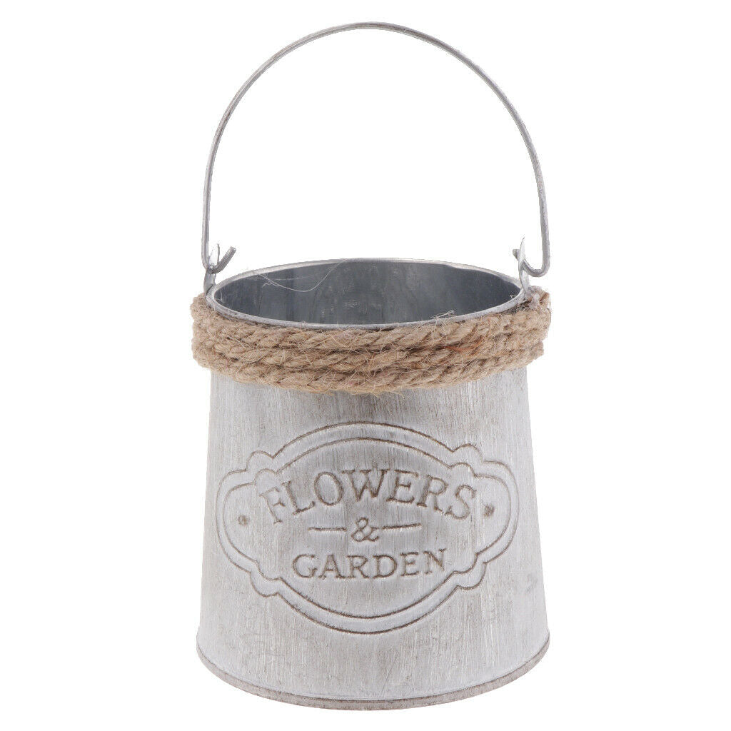 Metal Bucket Metal Tinplate Flower Plant Bucket Decorative Garden Pot for Home