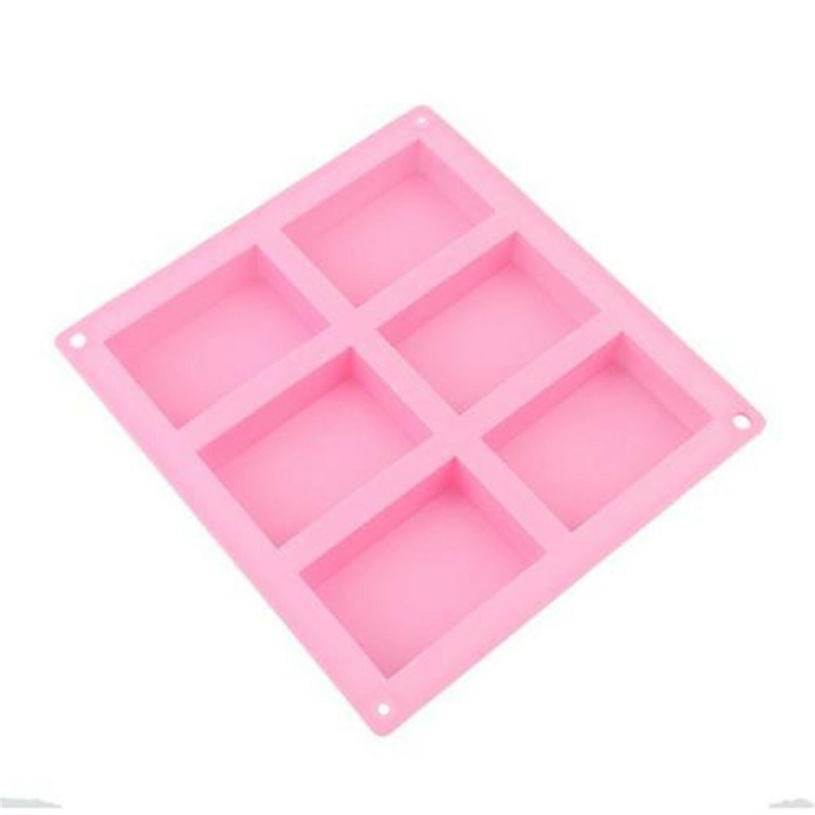 6 Cavity Plain Rectangle Soap Mold Silicone Craft DIY Making Homemade Cake Tool