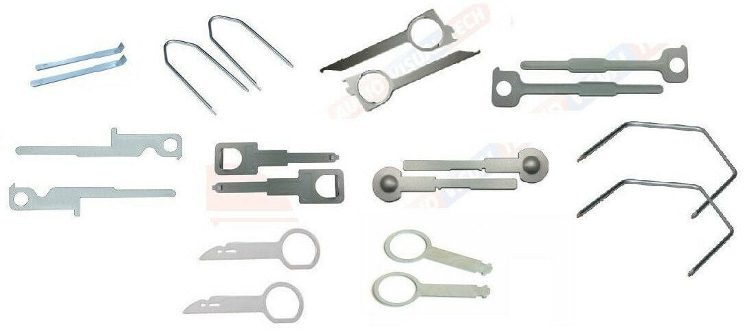 22 PIECE COMPLETE CD RADIO STEREO HEADUNIT REMOVAL RELEASE KEYSET PIN KIT TOOL