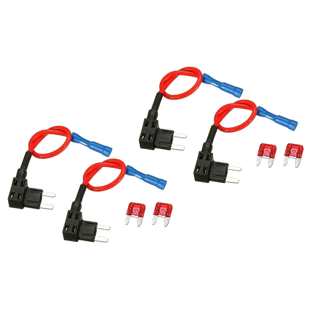 4x Circuit Fuse Tap ATS Adapter ATM Low Profile Plug &  Blade Fuse 165mm