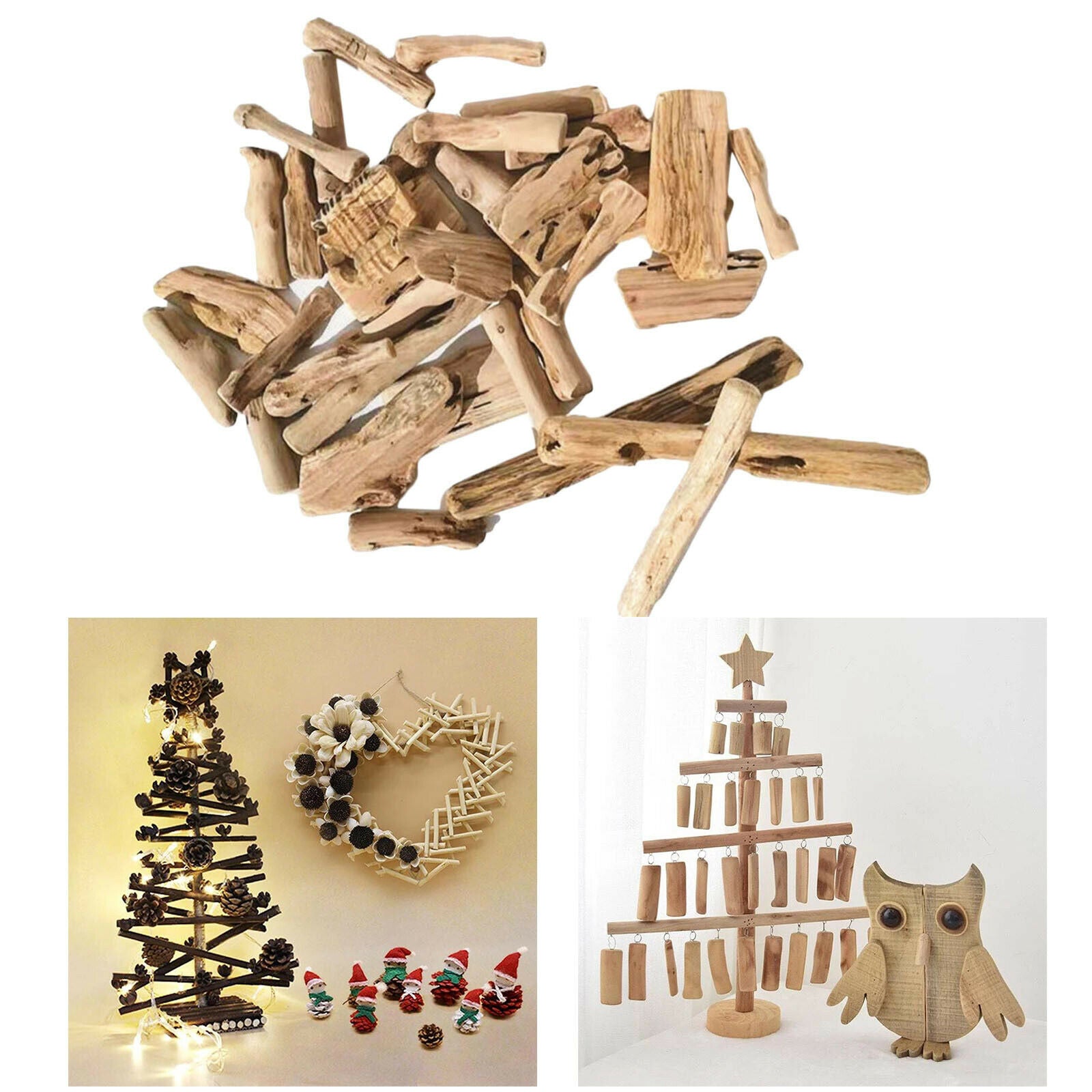 50Pcs Assorted Irregular Driftwood Log Pieces Rods Rustic DIY Craft Vase Filler
