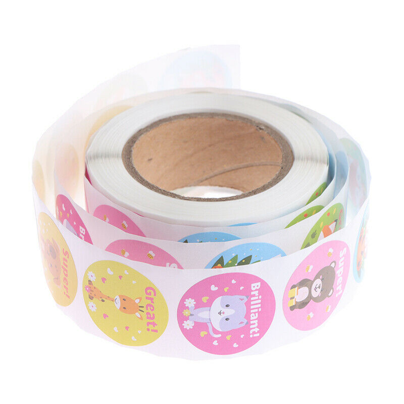 500pcs/roll Cartoon Animals Stickers Reward Words Stickers for Student Ki.l8
