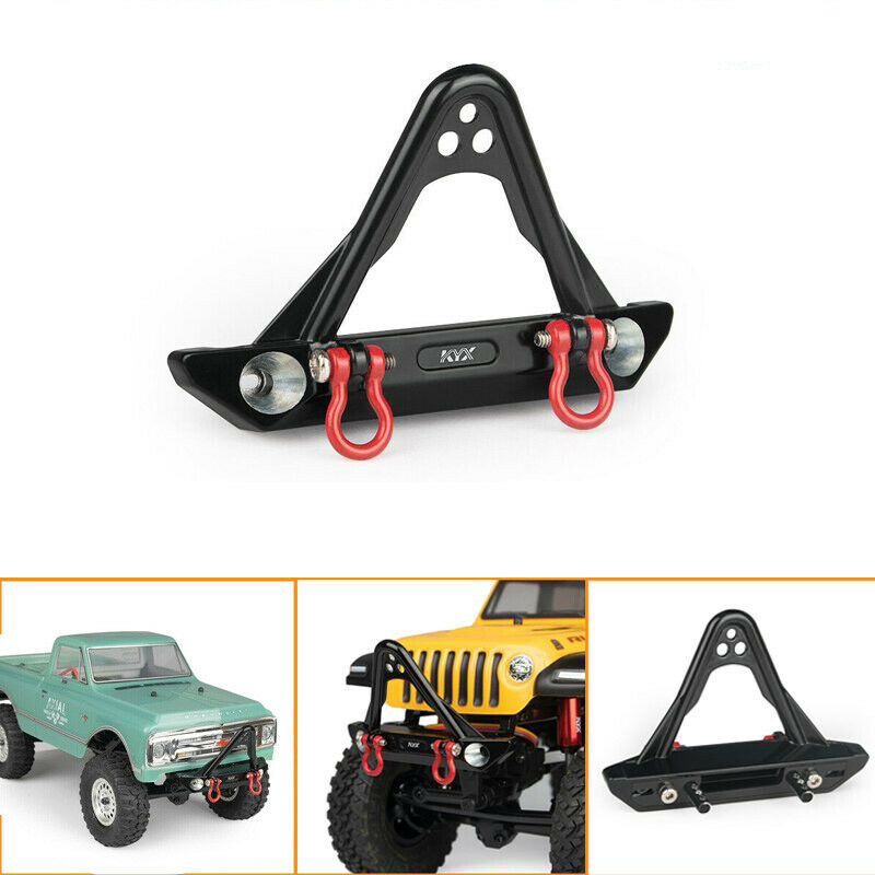 For Axial SCX24 C10 Deadbolt JLU Metal Front Bumper w/ Shackle Aluminum Alloy