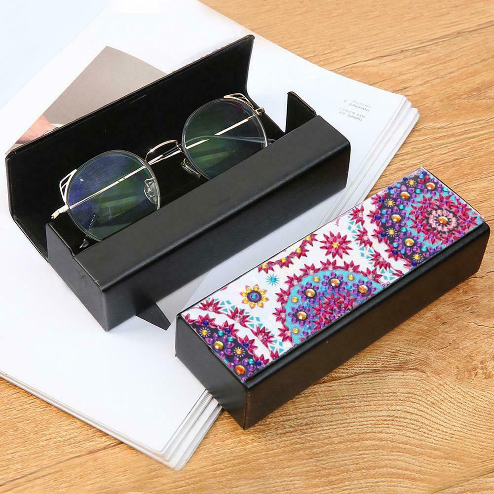 DIY Diamond Painting Eye Glasses Storage Box Travel Leather Sunglasses Case @