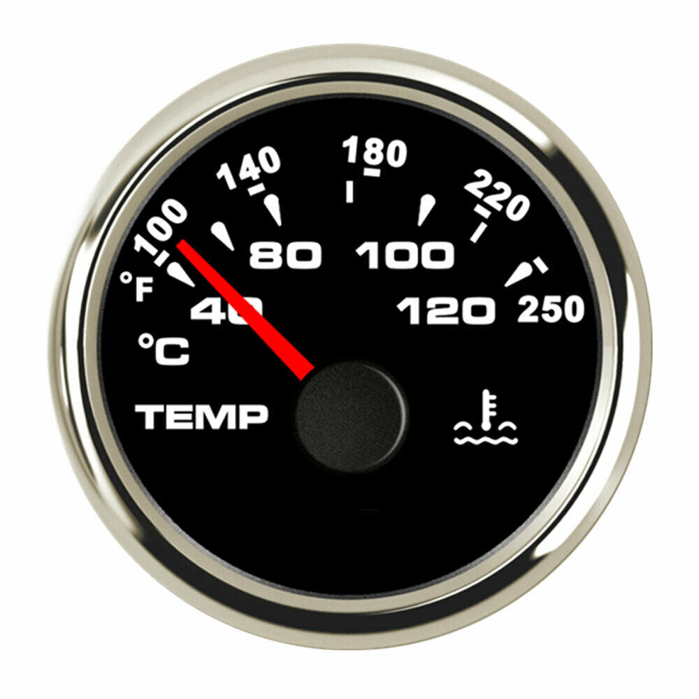 2-1/16" water temperature gauge 40-120C 287.4-22.4ohm for car marine 7 color led