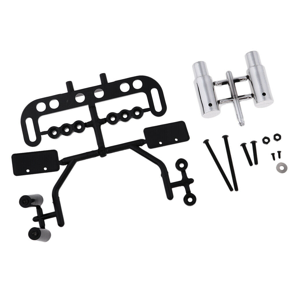 1/10 RC Racing Drift Car Accessories - Double Tip Pipes with License Bracket