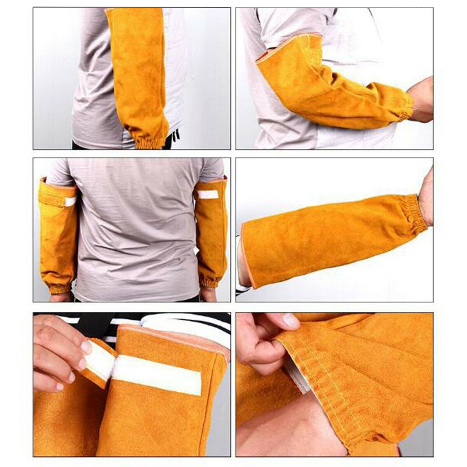 Popular Heat Resistant Cow Leather Work Industry Welding Protective Sleeves