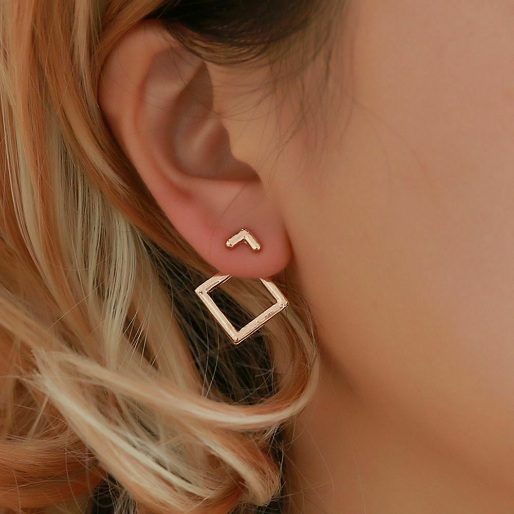 Women Boho Jewelry Square Ear Studs Geometric Earrings Triangle Dangle Drop