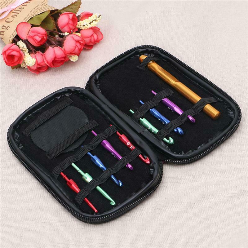 Interchangeable Head Crochet Hook Alumina Knit Needle Handle Weave Sewing Tools