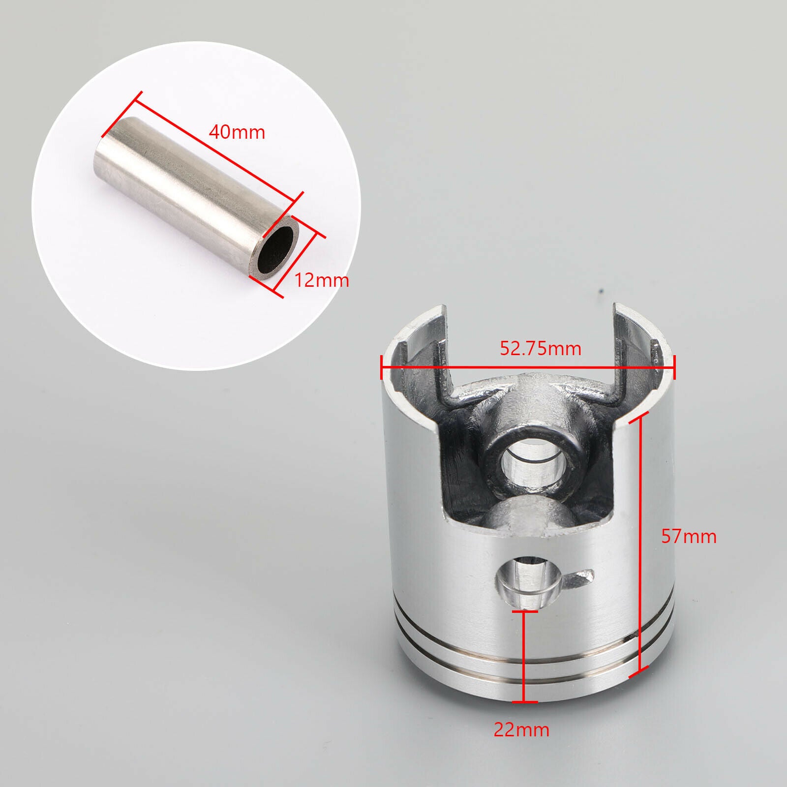Piston Kit 0.25MM O/S 52.75mm Fit for Suzuki Address 100 AG100 AH100 91-00