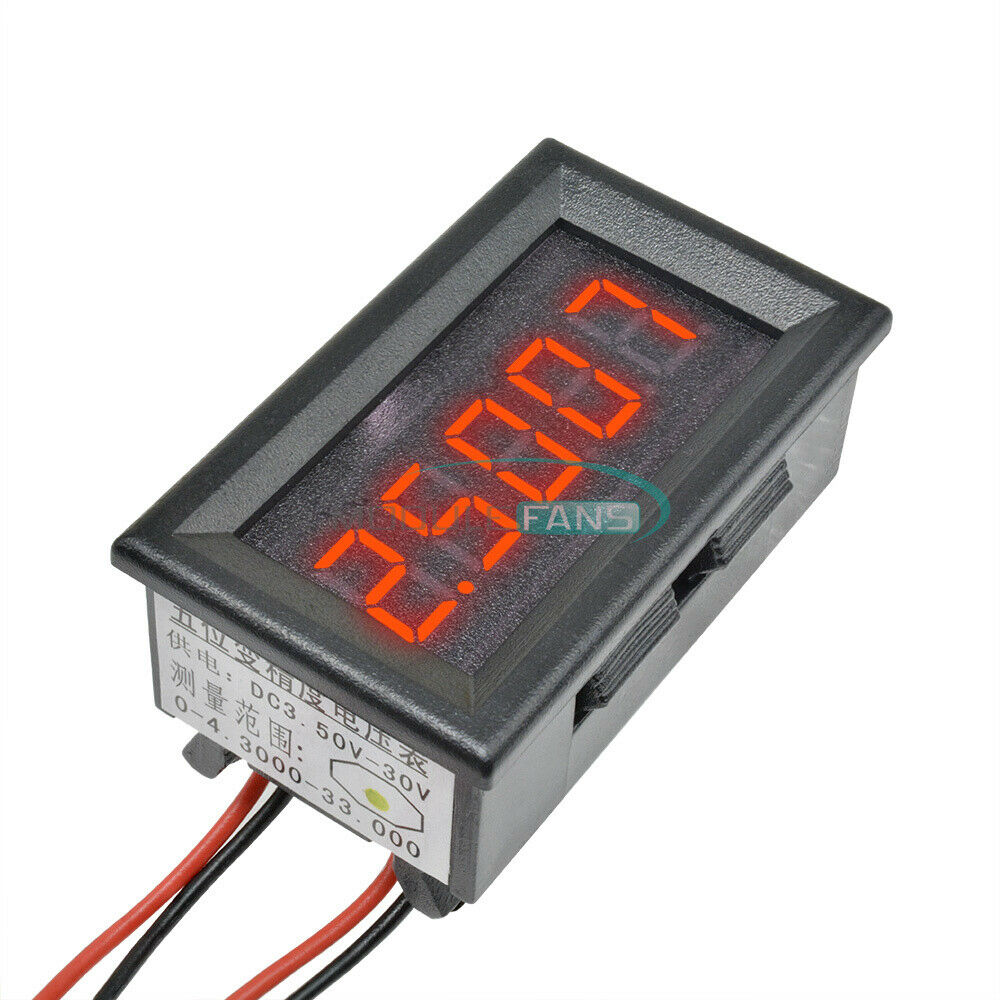 DC 0-4.3000-33.000V Red 5 Digit Precision Digital Voltmeter Voltage Panel Meter