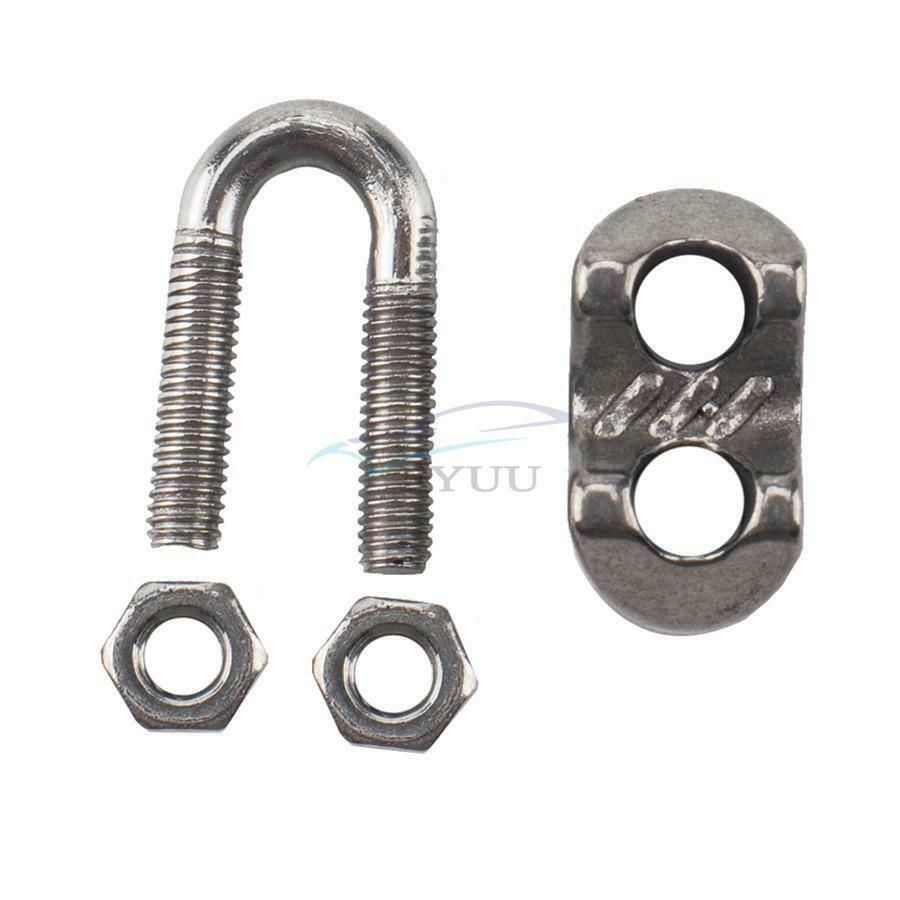 40PCS Universal 304 Stainless Steel Polished Wire Rope Cable Clamp Tool Kit