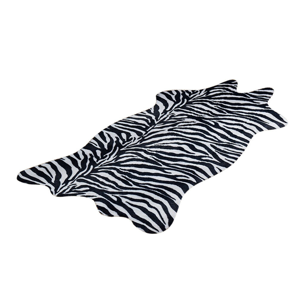 Soft Faux Animal Skin Fur Rug Non-slip Mat Carpet Zebra