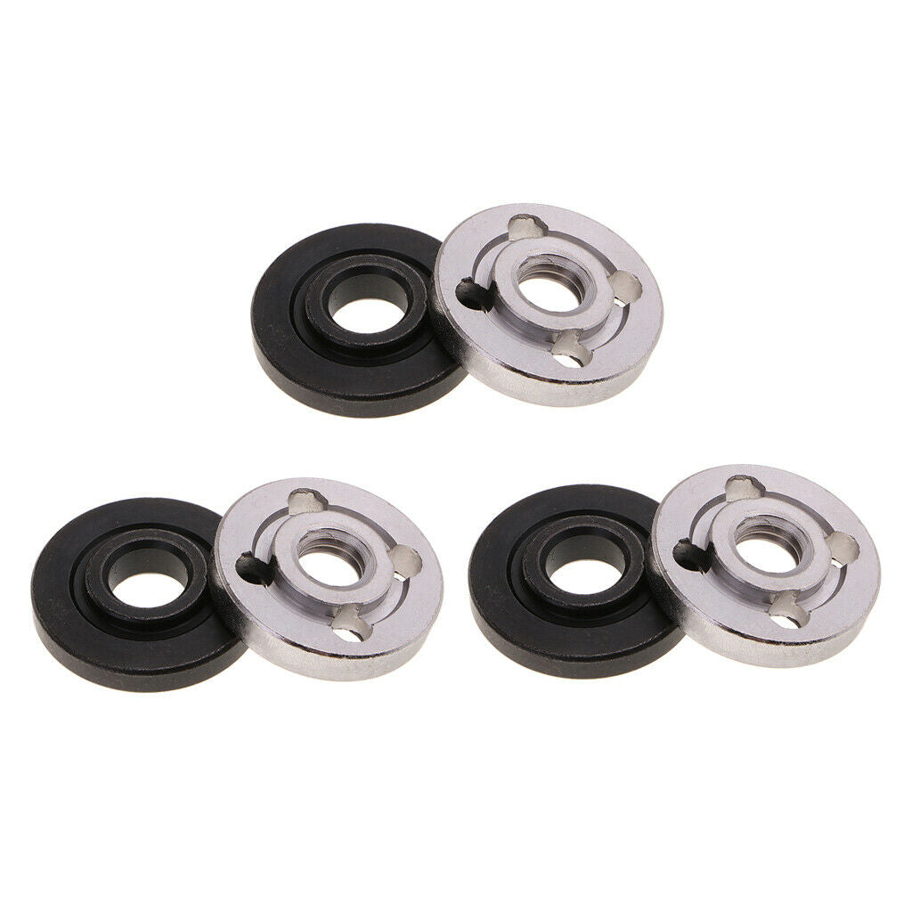 6Pcs Round Clamp Flange Lock Nut & Grinder Flange Nut for 100 Angle Grinders