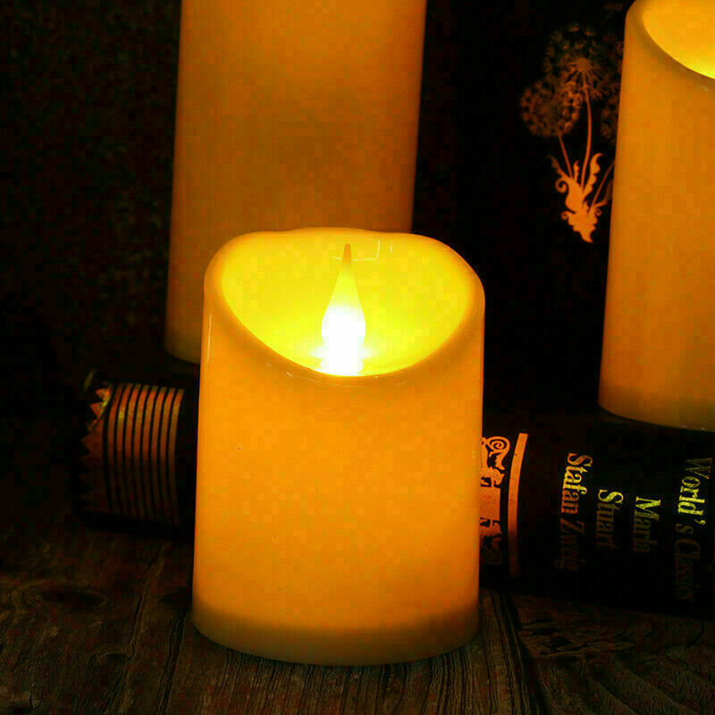 2pcs Novelty Place Flickering LED Candles Swinging Frame Realistic Flameles