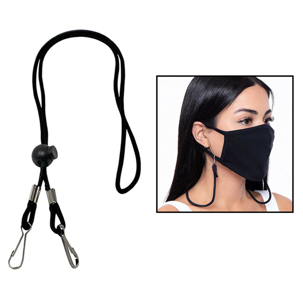 1 / 3Pcs Adjustable Neck Lanyard Chain Strap Holder Black 1Pcs