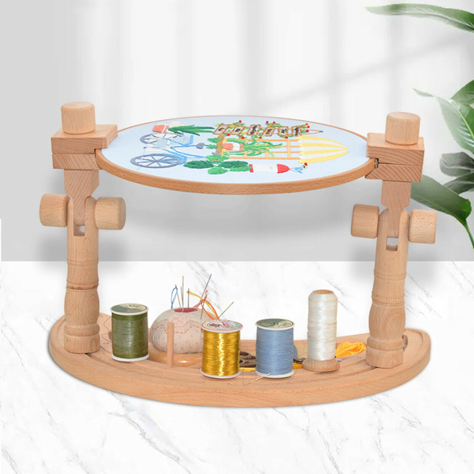 Embroidery Stand Adjustable Cross Stitch Rack Frame Hoop Desktop Sewing Tool